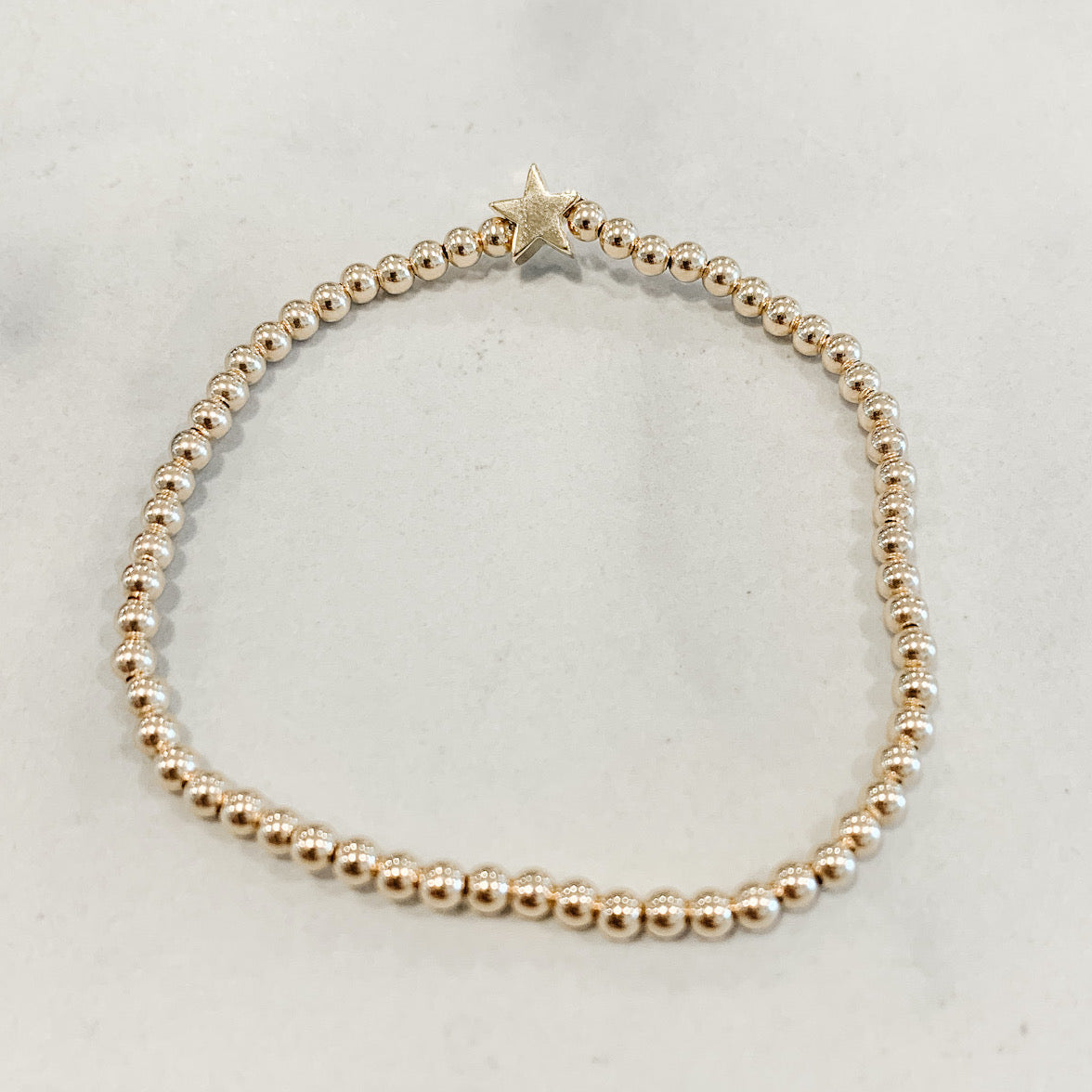 Children's Classic Gold Beaded Bracelet - Gold Star