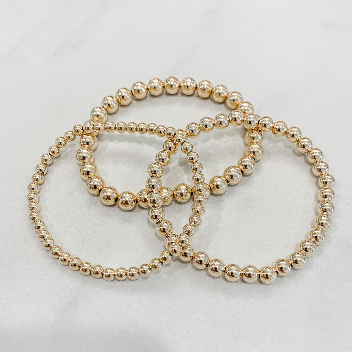 Children's Classic Gold Beaded Bracelet Set