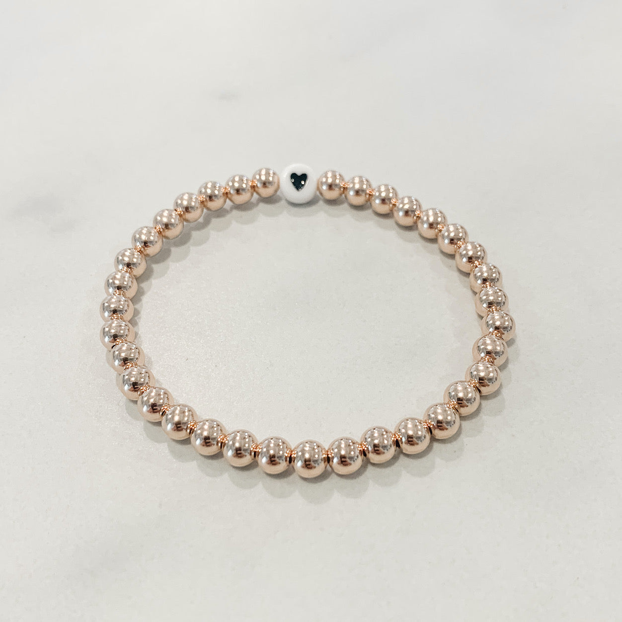 Children's Custom Classic Rose Gold Beaded Bracelet