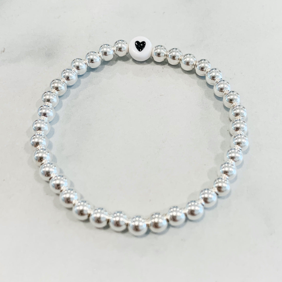 Children's Custom Classic Silver Beaded Bracelet