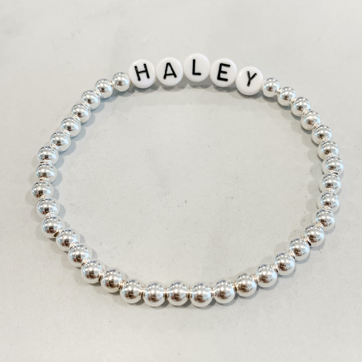 Custom Classic Silver Beaded Bracelet