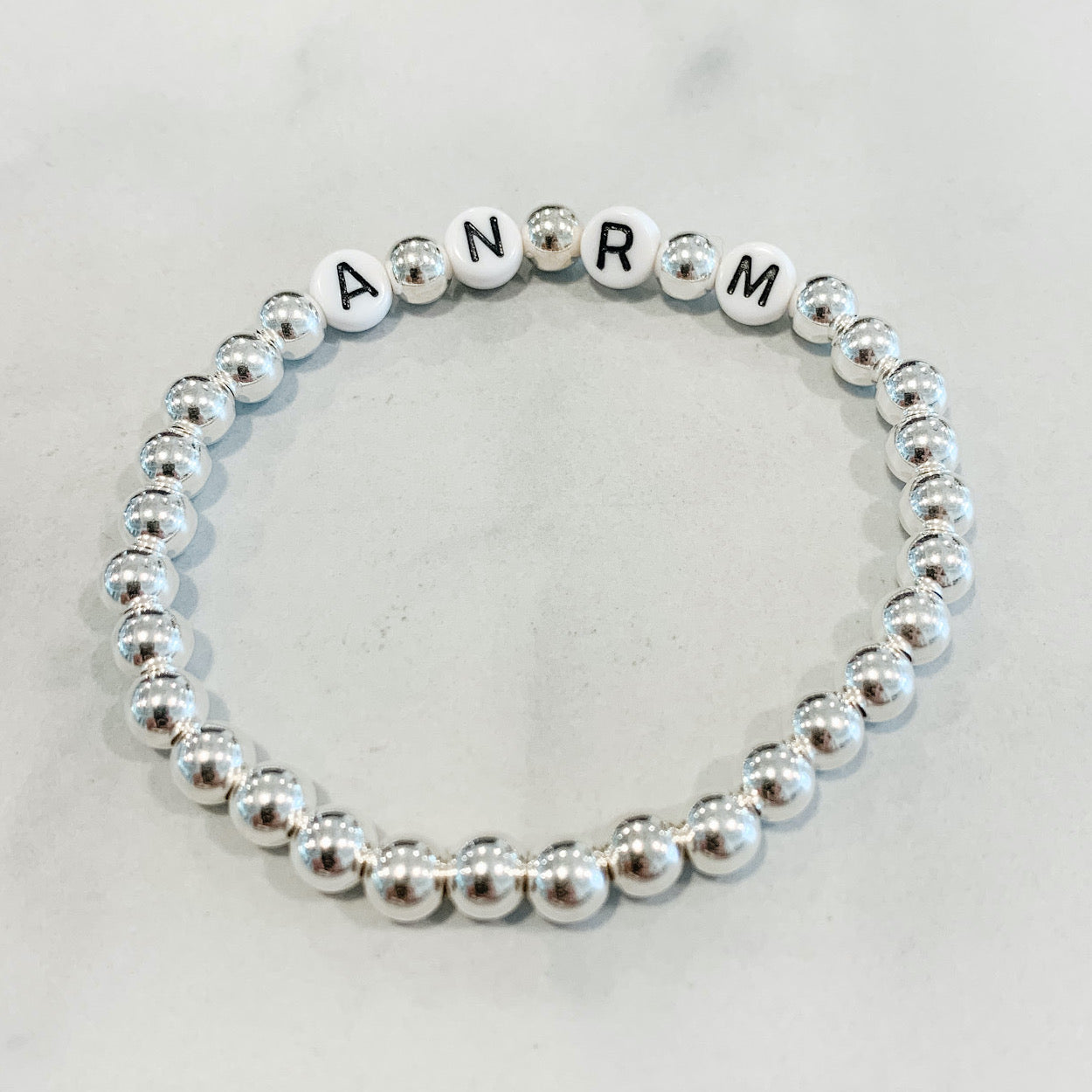 Custom Classic Silver Beaded Bracelet
