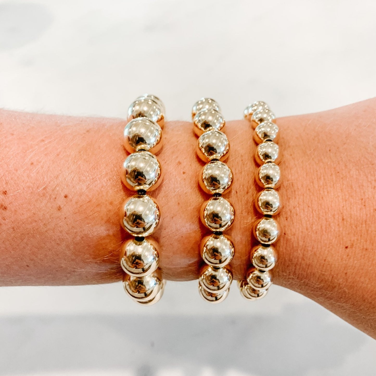 8mm, 10mm, 12mm Gold Bracelets
