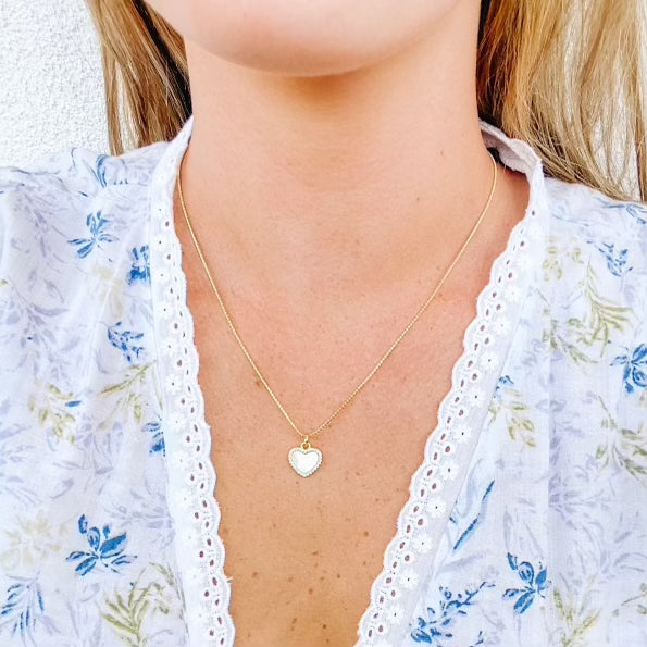 Mother of Pearl Heart Necklace