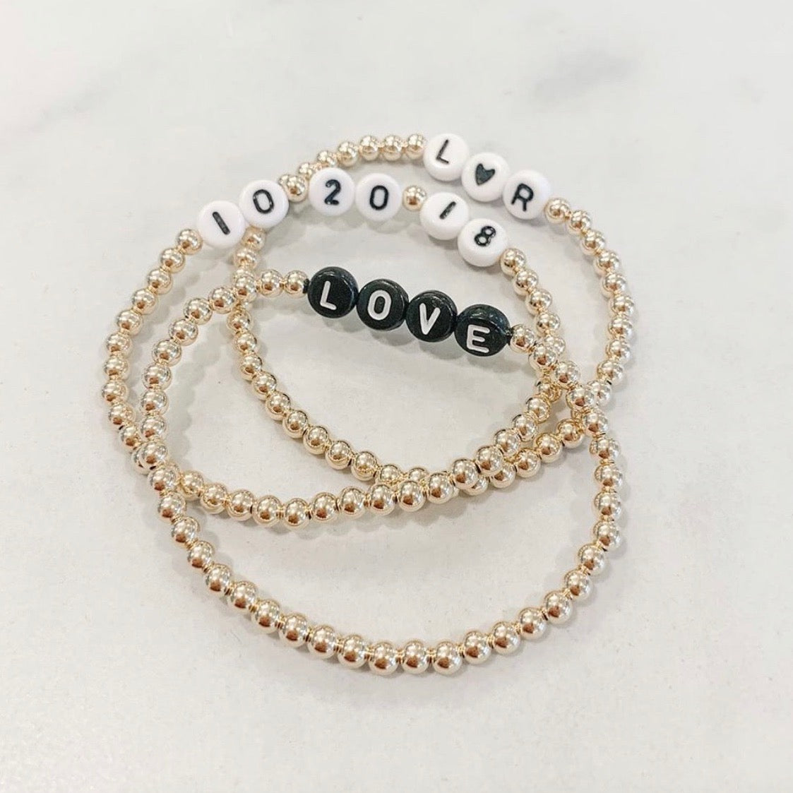 Custom Classic Gold Beaded Bracelet