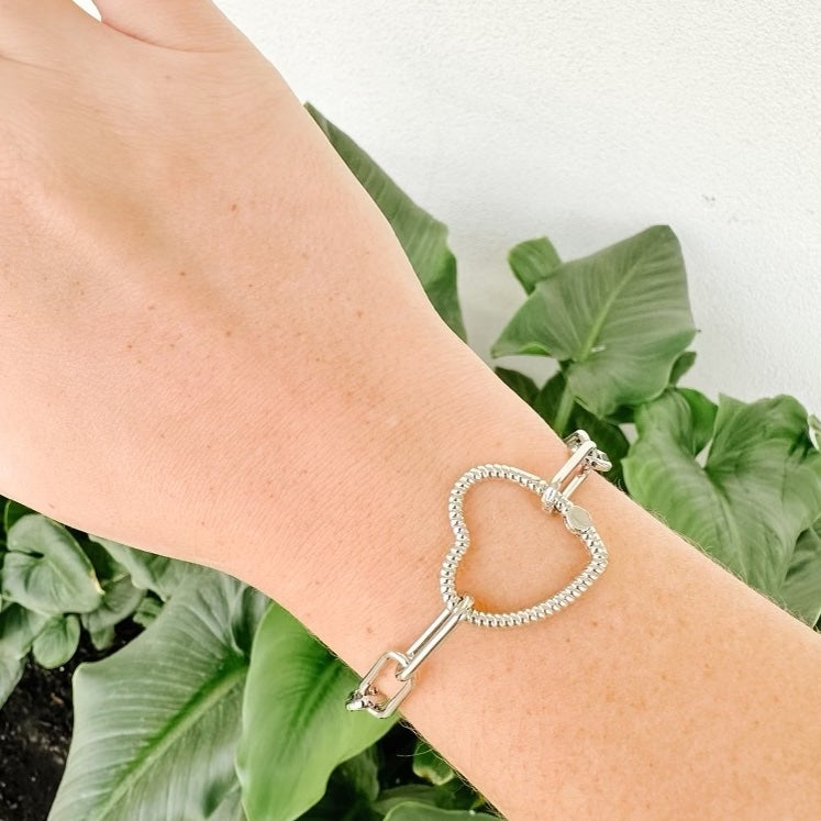 White Gold Filled Lauren Love Link Bracelet
