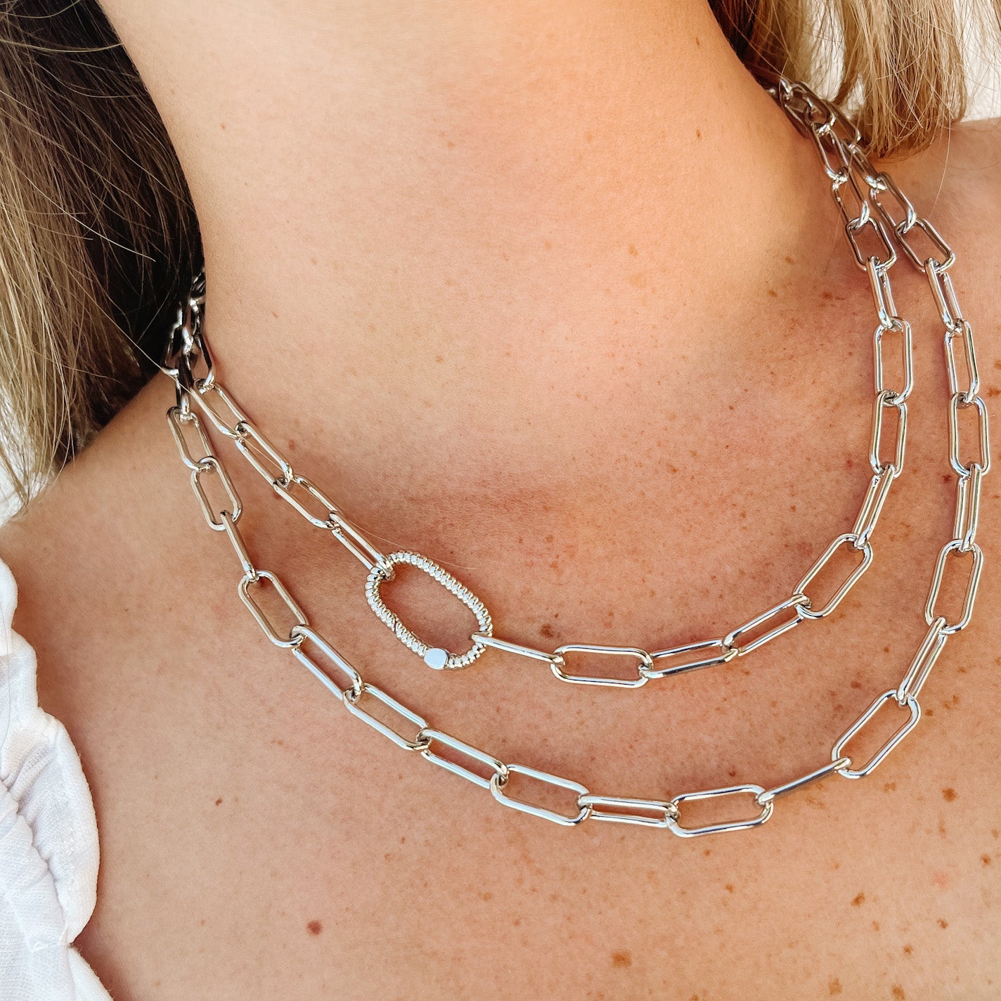 White Gold Filled Lauren Link Necklace