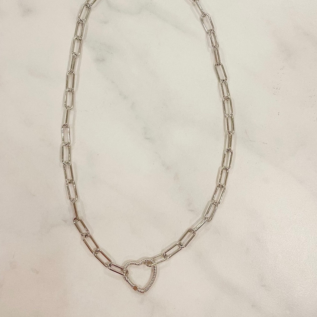 White Gold Filled Lauren Love Link Necklace