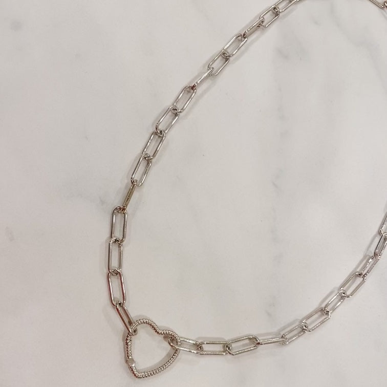 White Gold Filled Lauren Love Link Necklace