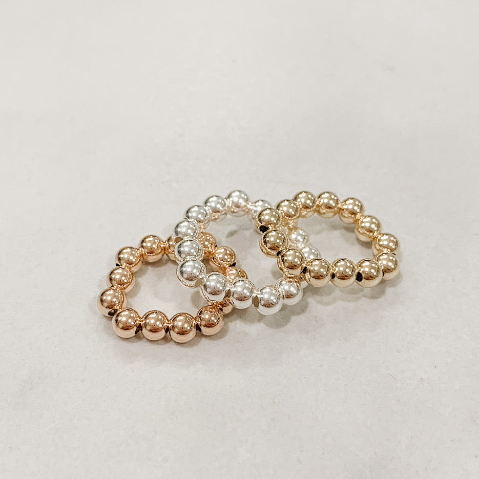 Classic Silver Beaded Ring
