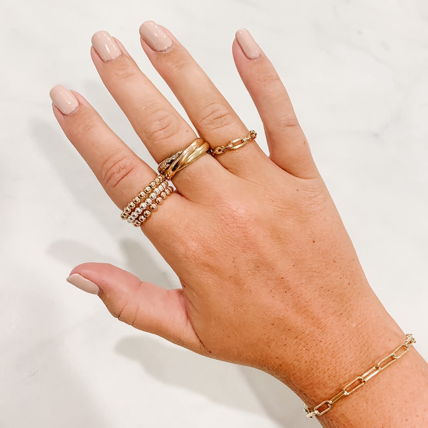 Classic Rose Gold Beaded Ring