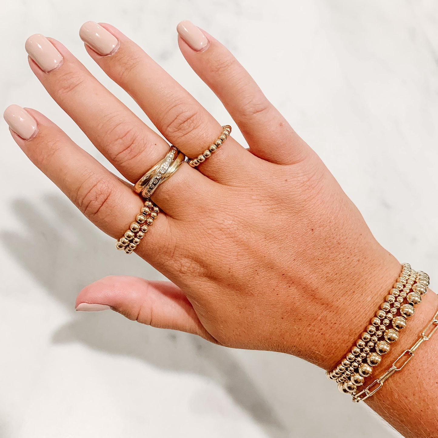 Classic Gold Beaded Ring