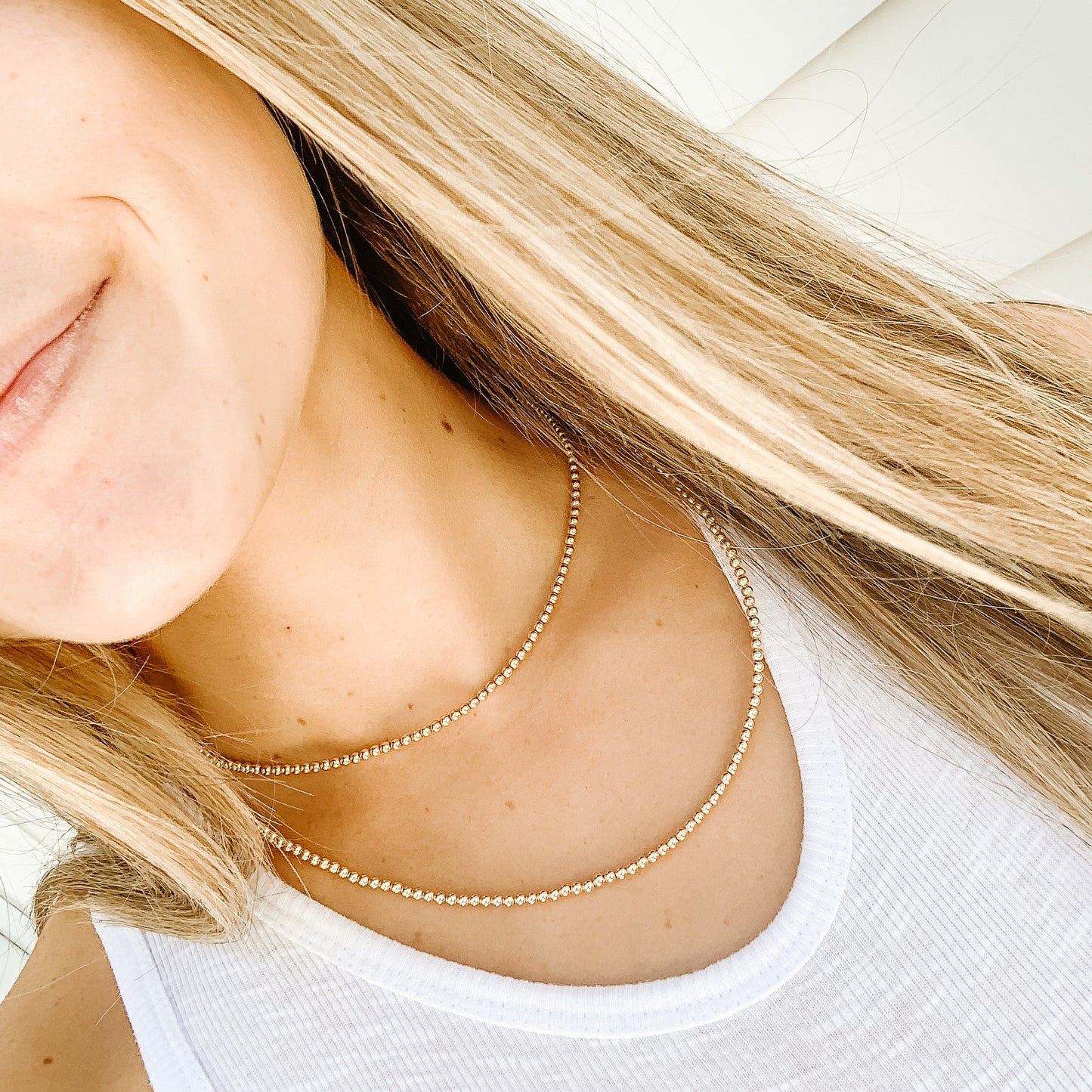 Custom Classic Gold Beaded Necklace