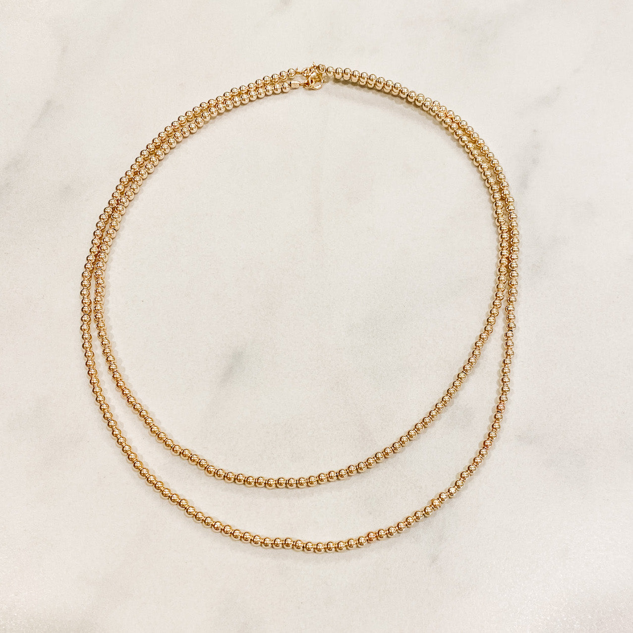 Custom Classic Gold Beaded Necklace