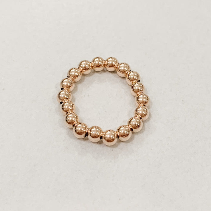 Classic Rose Gold Beaded Ring