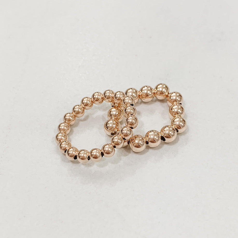 Classic Rose Gold Beaded Ring