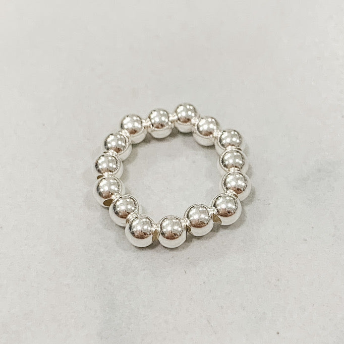 Classic Silver Beaded Ring