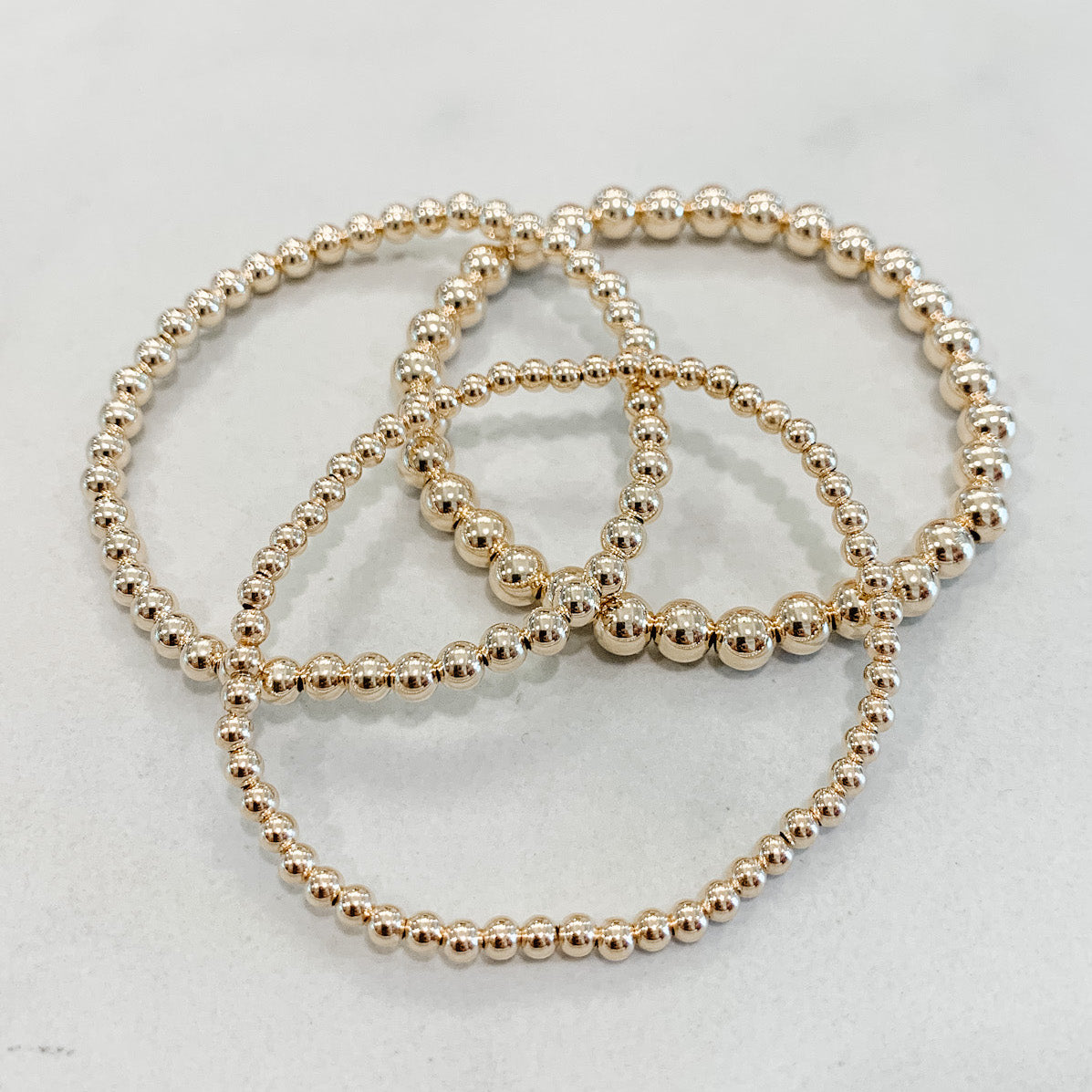 Children's Classic Gold Beaded Bracelet Set