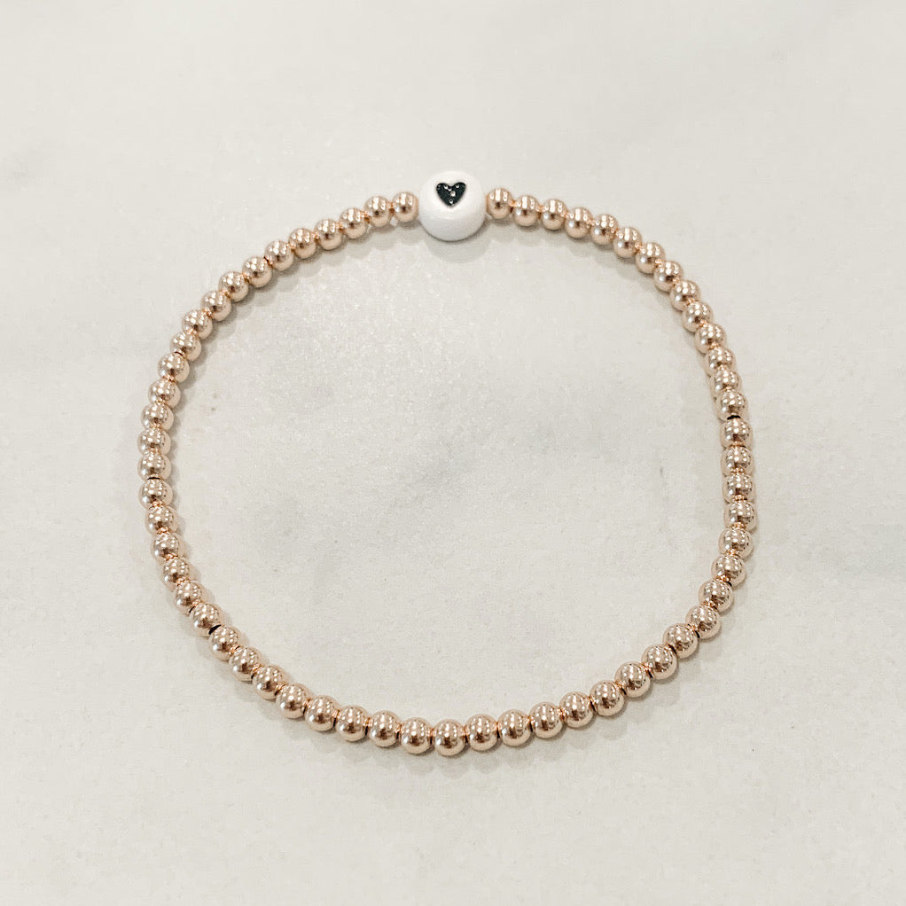 Custom Classic Rose Gold Beaded Bracelet