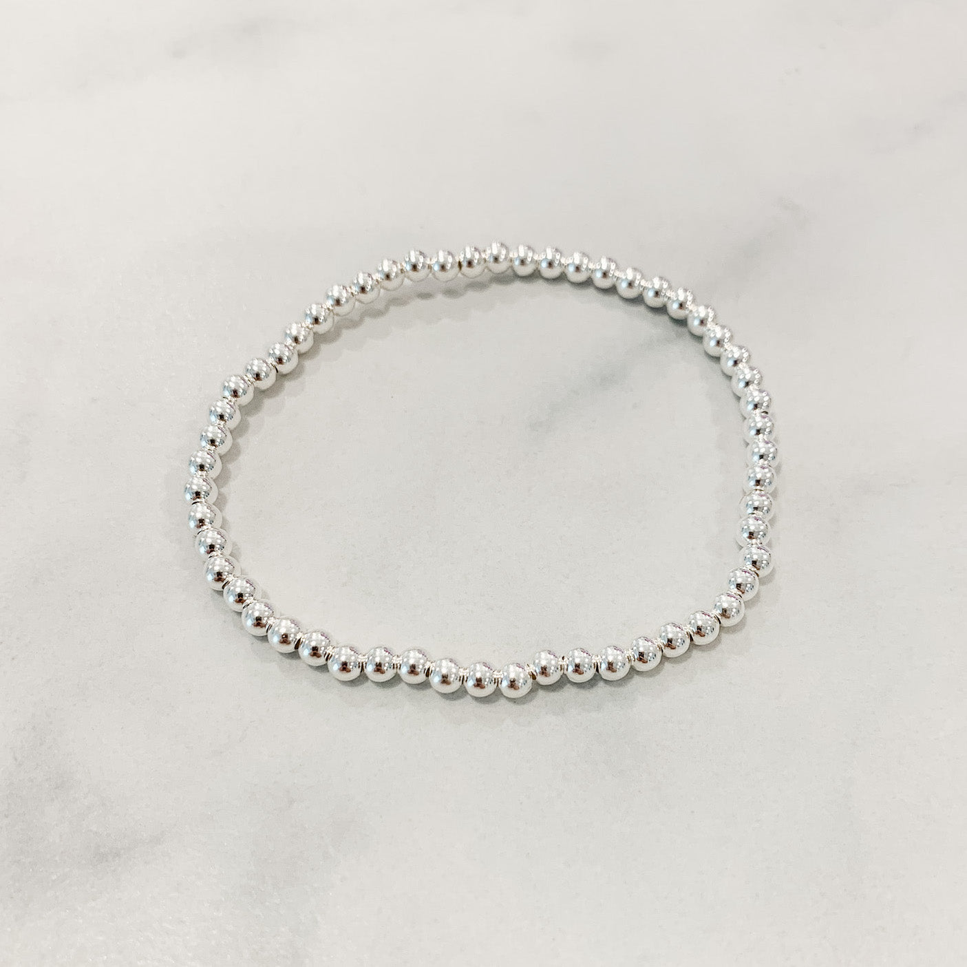 Classic Silver Beaded Bracelet