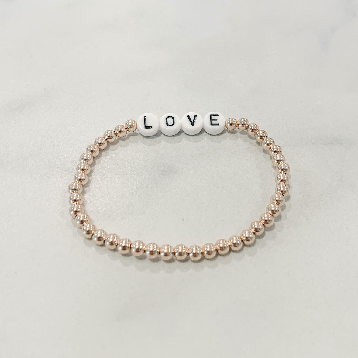 Custom Classic Rose Gold Beaded Bracelet - Main Image