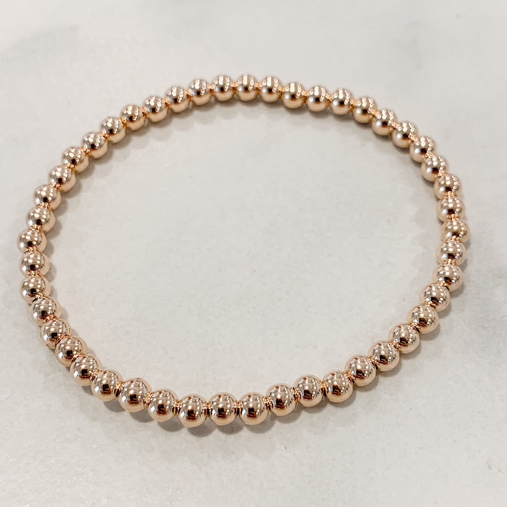Children's Classic Rose Gold Beaded Bracelet
