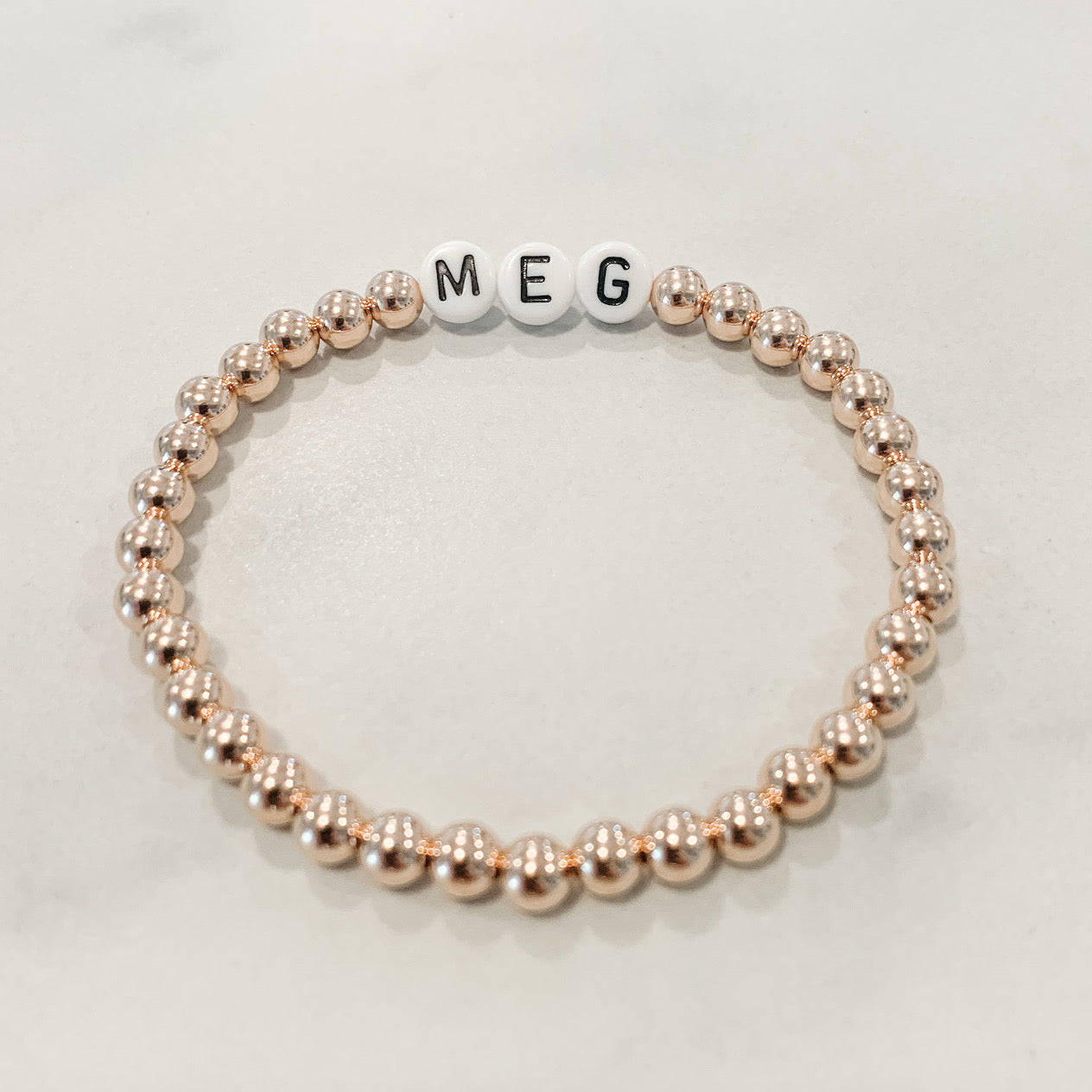 Custom Classic Rose Gold Beaded Bracelet