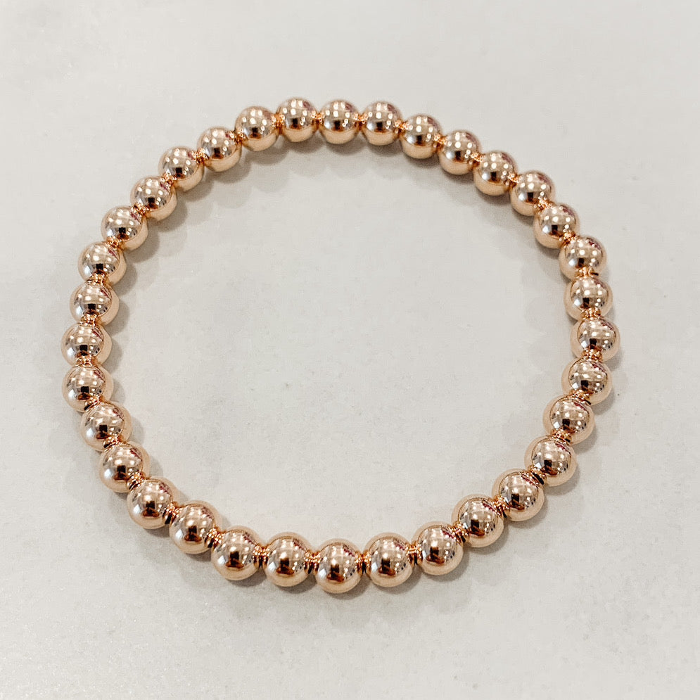 Classic Rose Gold Beaded Bracelet