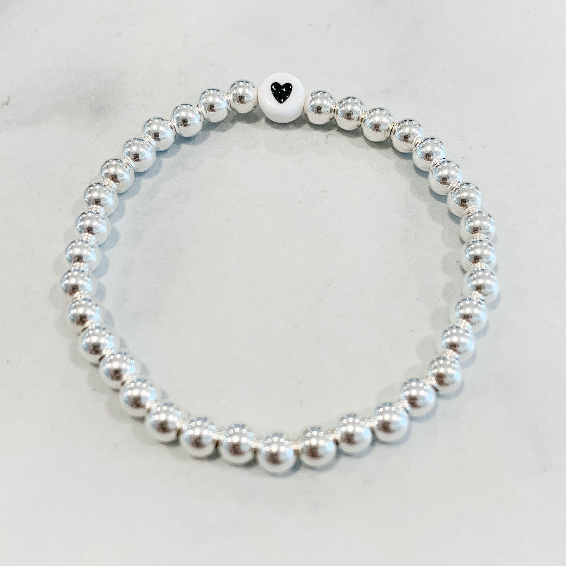 Custom Classic Silver Beaded Bracelet