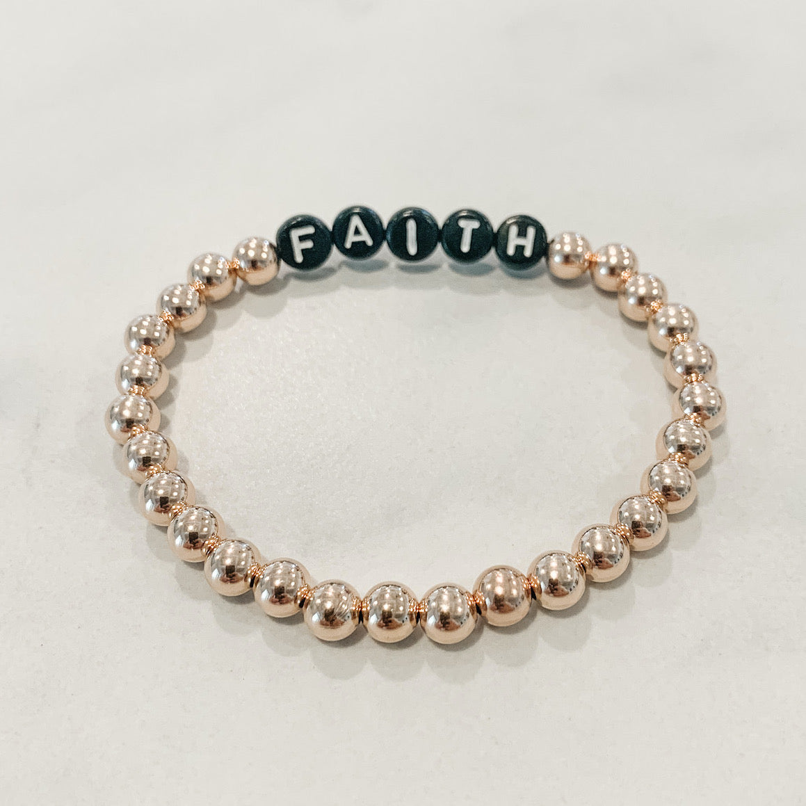 Custom Classic Rose Gold Beaded Bracelet