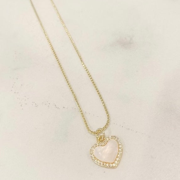 Children's Mother of Pearl Heart Necklace