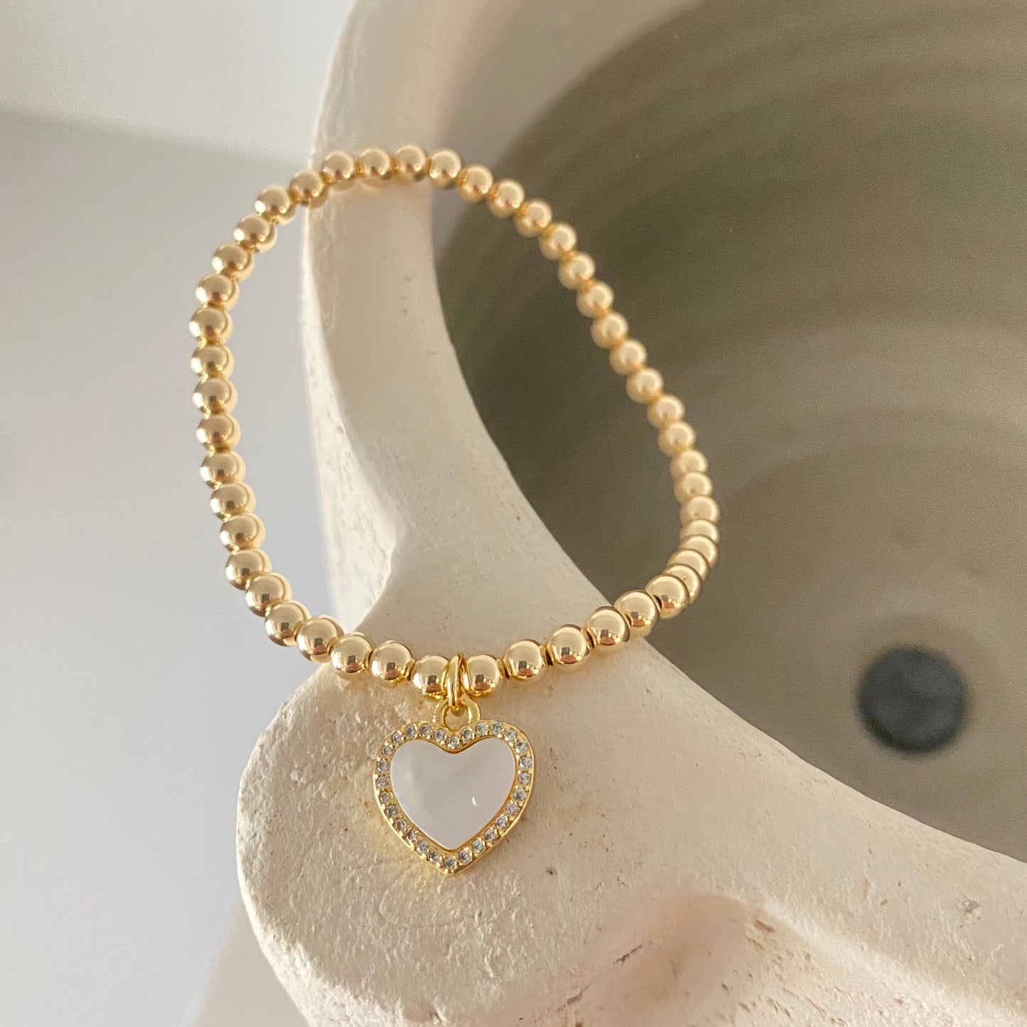Mother of Pearl Heart Bracelet