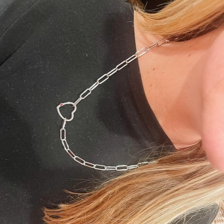 White Gold Filled Lauren Love Link Necklace