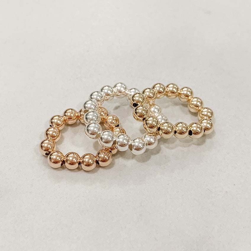 Classic Rose Gold Beaded Ring