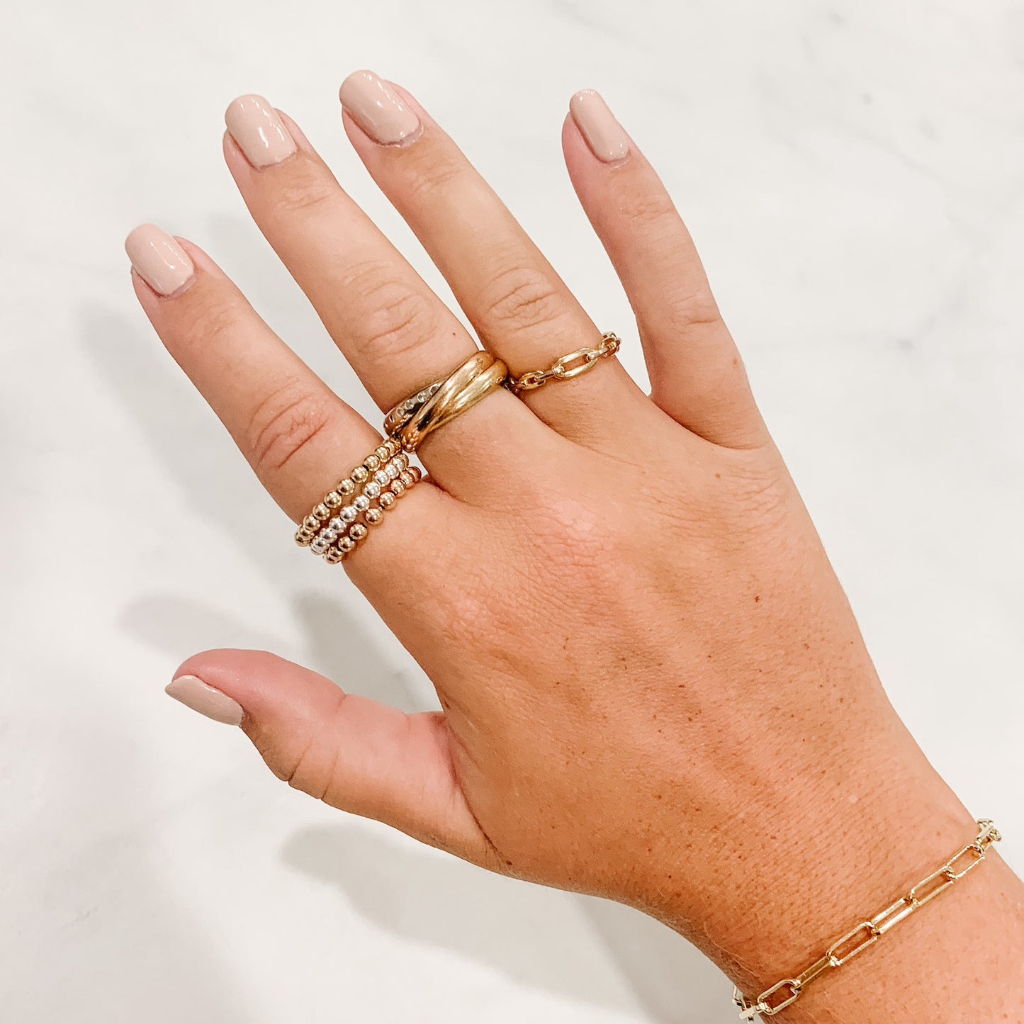 Classic Gold Beaded Ring