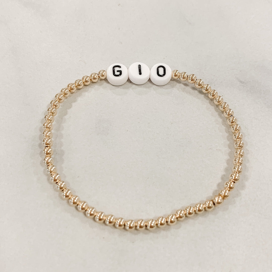 Children's Custom Classic Gold Beaded Bracelet