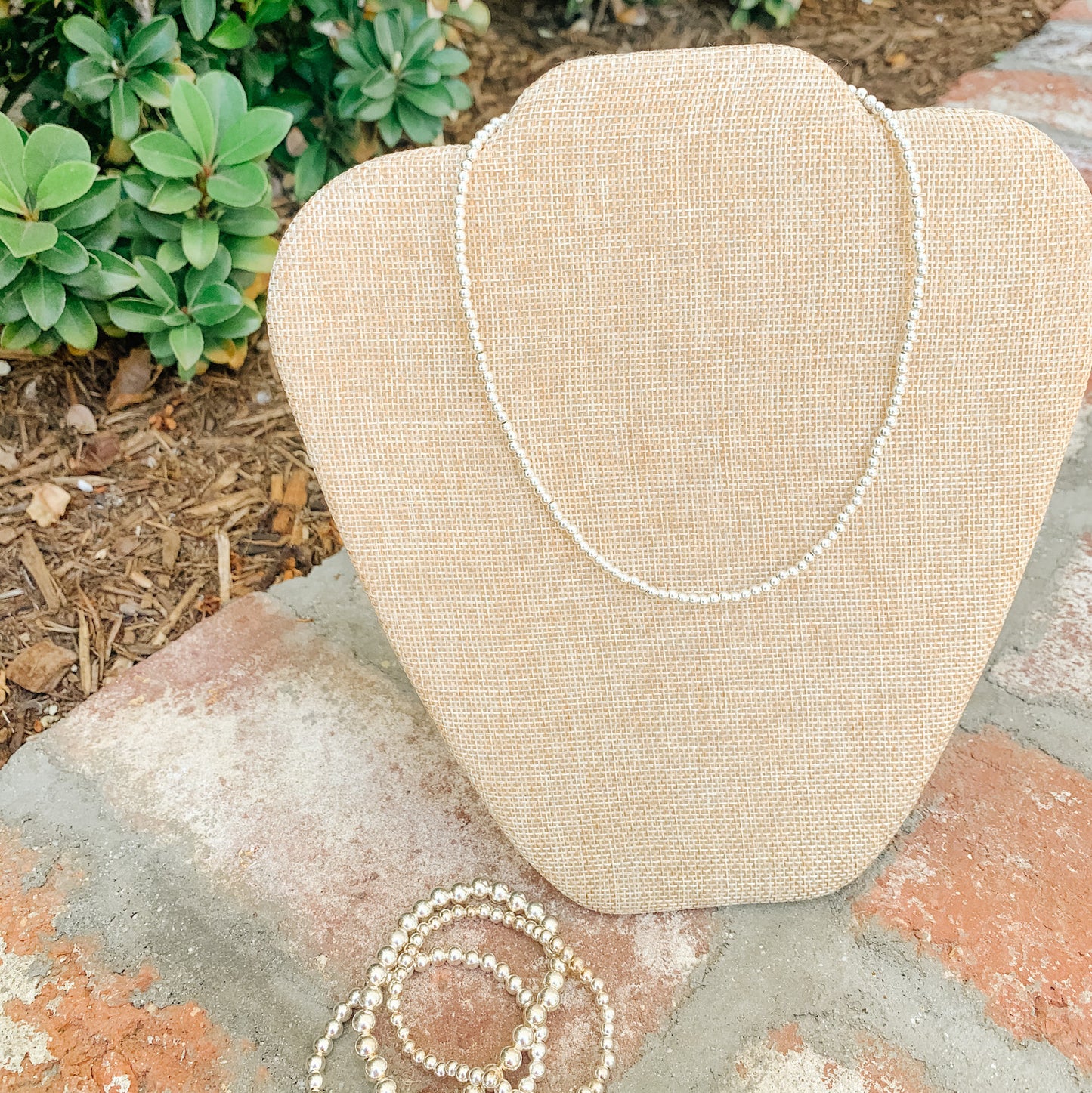 Classic Silver Beaded Necklace