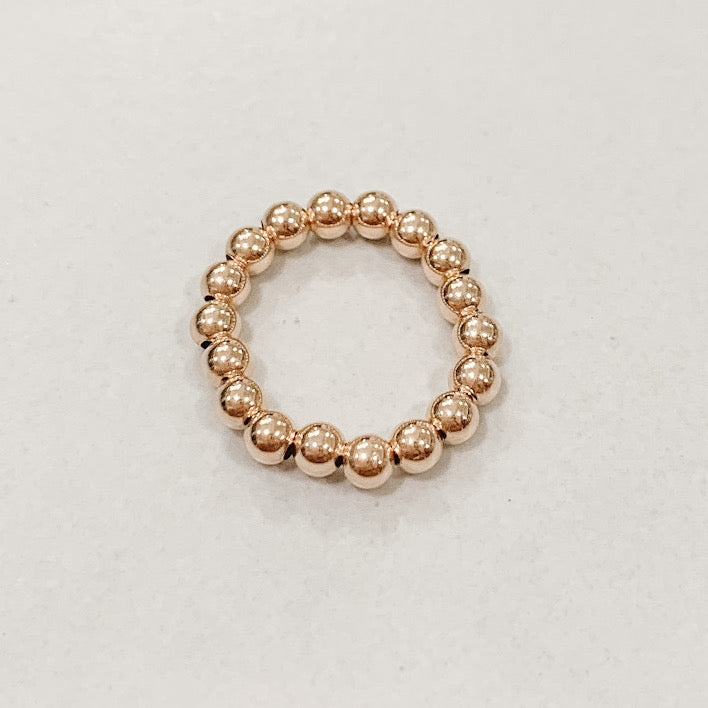 Classic Rose Gold Beaded Ring
