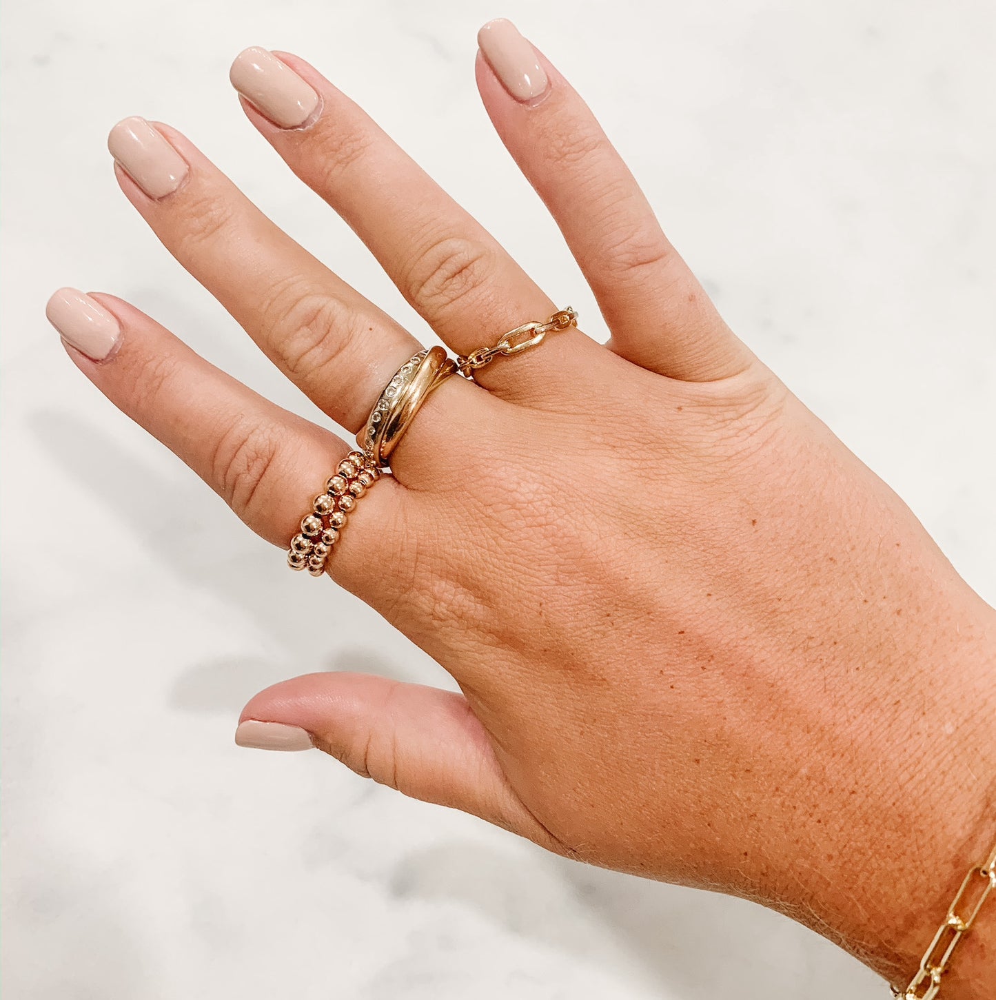 Classic Rose Gold Beaded Ring