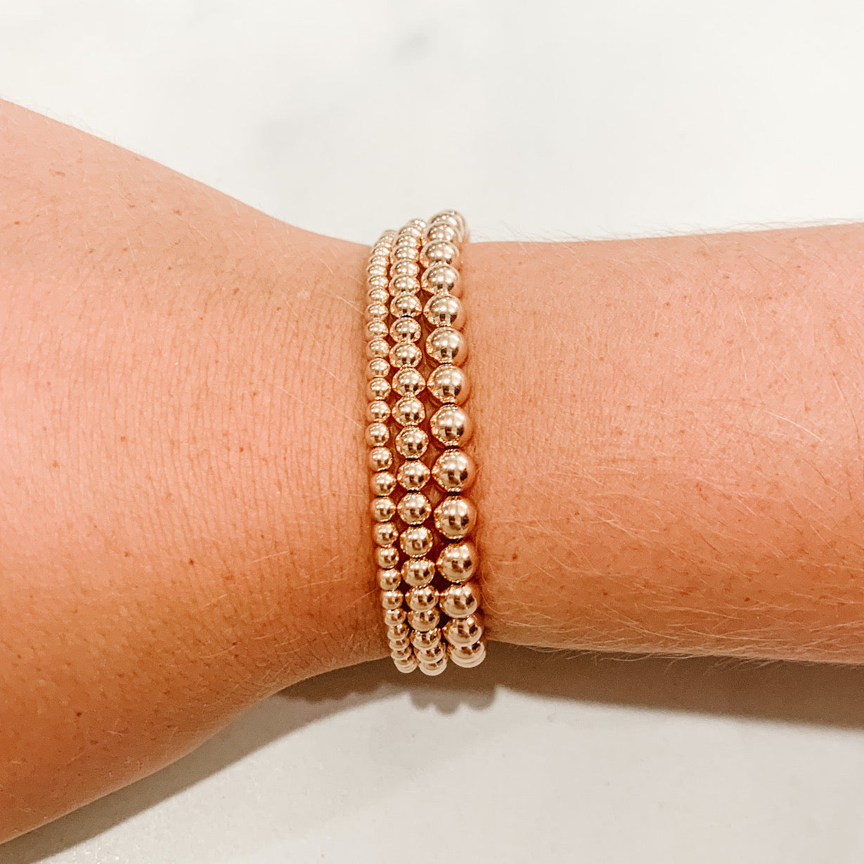 Classic Rose Gold Beaded Bracelet