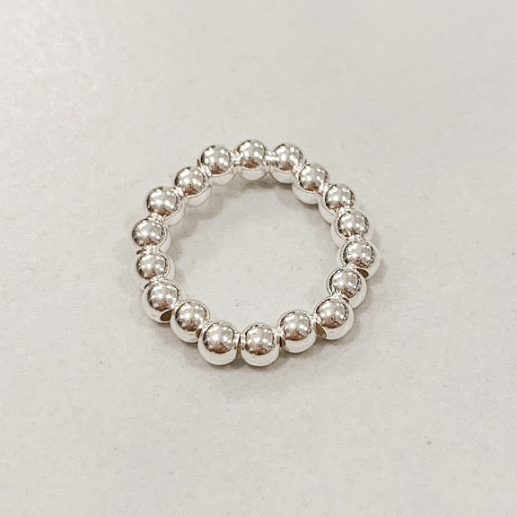 Classic Silver Beaded Ring