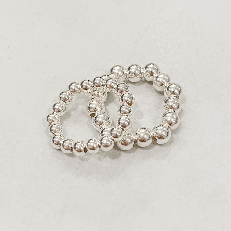 Classic Silver Beaded Ring