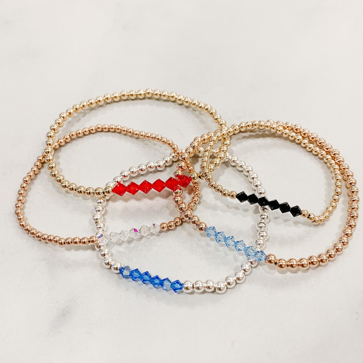 Children's Sailor Rose Gold Beaded Bracelet